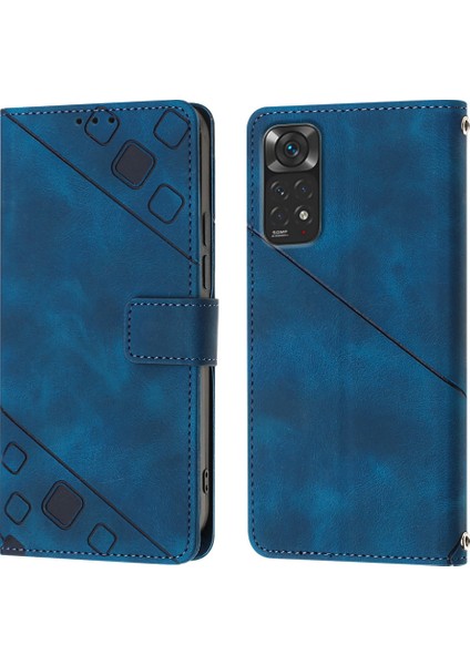 Redmi Note 11S / Note 11 4g Için Deri Cüzdan Flip Stand Telefon Kılıfı - Mavi (Yurt Dışından)