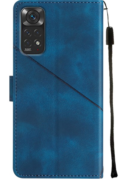 Redmi Note 11S / Note 11 4g Için Deri Cüzdan Flip Stand Telefon Kılıfı - Mavi (Yurt Dışından)