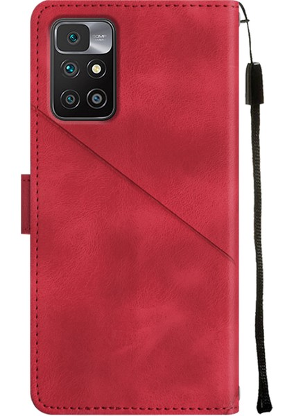 Redmi Note 11E Için Deri Cüzdan Flip Stand Telefon Kılıfı - Kırmızı (Yurt Dışından) fırsatları