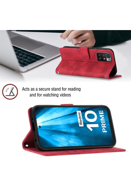 Redmi Note 11E Için Deri Cüzdan Flip Stand Telefon Kılıfı - Kırmızı (Yurt Dışından) indirimleri