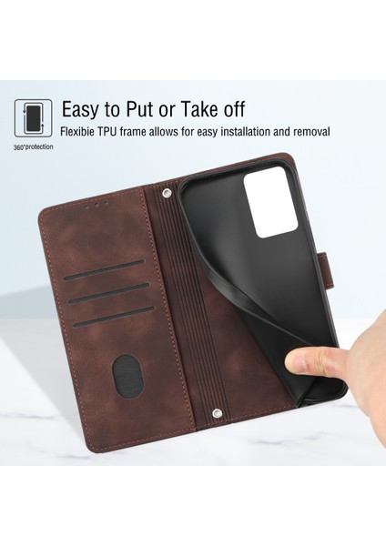 Gt Neo 3 Için Deri Cüzdan Flip Stand Telefon Kılıfı - Kahverengi (Yurt Dışından)