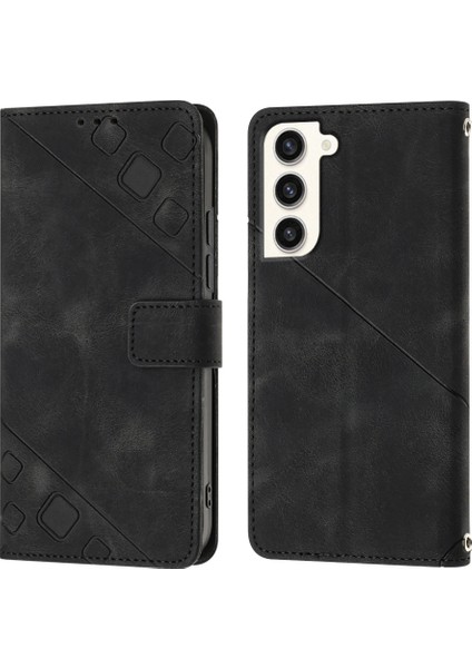 Galaxy S23+ Için Deri Cüzdan Flip Stand Telefon Kılıfı - Siyah (Yurt Dışından)