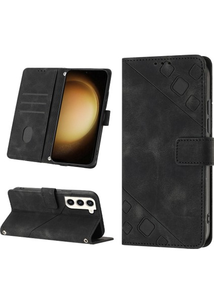 Galaxy S23+ Için Deri Cüzdan Flip Stand Telefon Kılıfı - Siyah (Yurt Dışından)