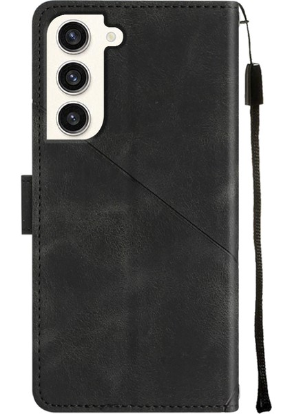 Galaxy S23+ Için Deri Cüzdan Flip Stand Telefon Kılıfı - Siyah (Yurt Dışından)