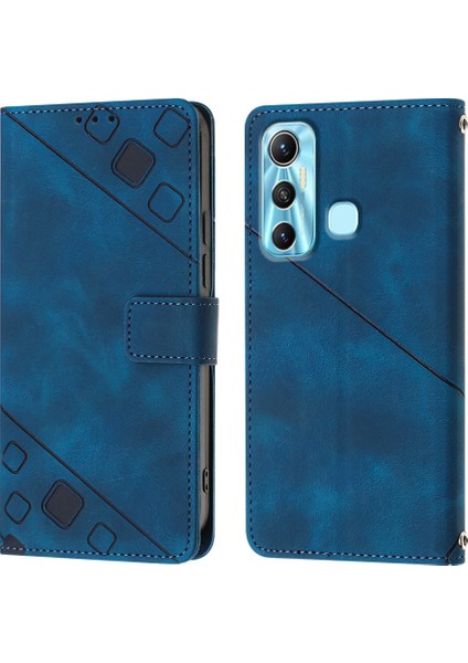 Hot 11 Için Deri Cüzdan Flip Stand Telefon Kılıfı - Mavi (Yurt Dışından)
