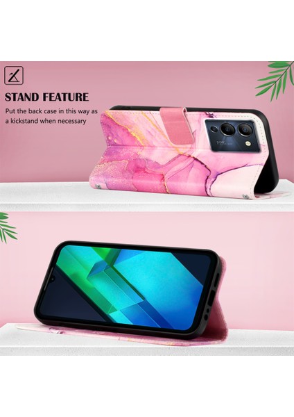 Note 12 G96 Için Mermer Desenli Pu Deri Cüzdan Telefon Kılıfı - Pembe (Yurt Dışından) indirimleri