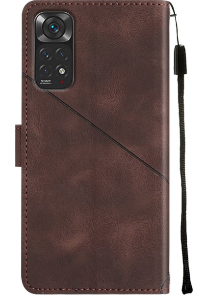 Redmi Note 11S / Note 11 4g Için Deri Cüzdan Flip Stand Telefon Kılıfı - Kahverengi (Yurt Dışından)