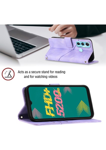 Hot 11 Için Deri Cüzdan Flip Stand Telefon Kılıfı - Mor (Yurt Dışından)