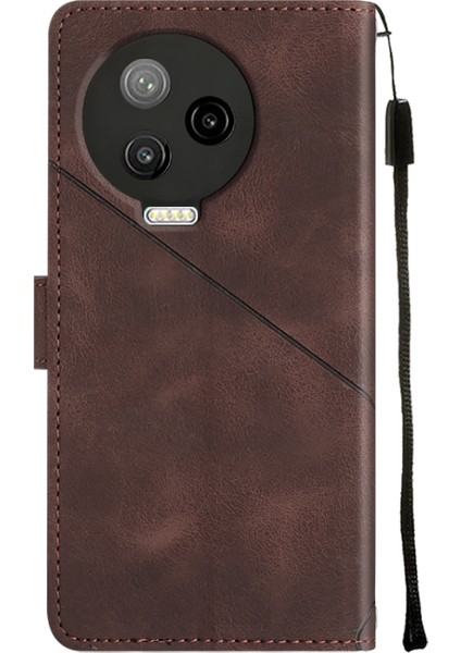 Note 20 X676C Için Deri Cüzdan Flip Stand Telefon Kılıfı - Kahverengi (Yurt Dışından)