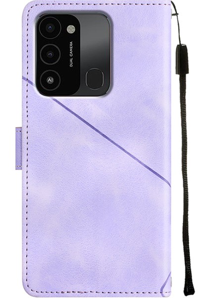 Spark Go 2022/SPARK 8c Için Deri Cüzdan Flip Stand Telefon Kılıfı - Mor (Yurt Dışından) modelleri