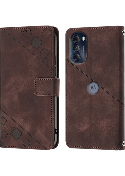 Moto G 5g 2022 Için Deri Cüzdan Flip Stand Telefon Kılıfı - Kahverengi (Yurt Dışından)