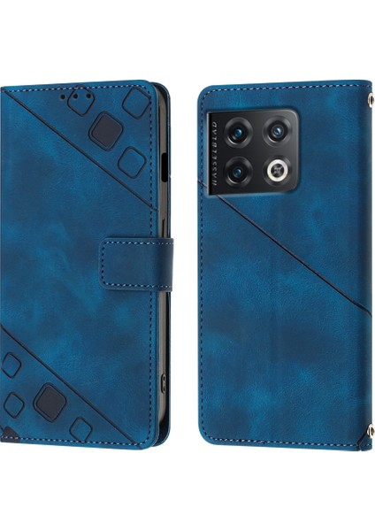 ONEPLUS10 Pro 5g Için Deri Cüzdan Flip Stand Telefon Kılıfı - Mavi (Yurt Dışından)