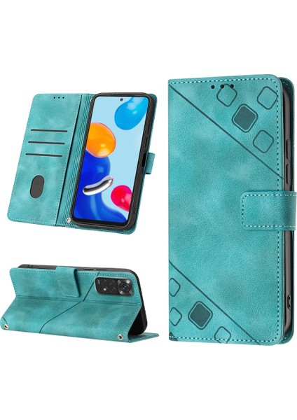 Redmi Note 11S / Note 11 4g Için Deri Cüzdan Flip Stand Telefon Kılıfı - Yeşil (Yurt Dışından)