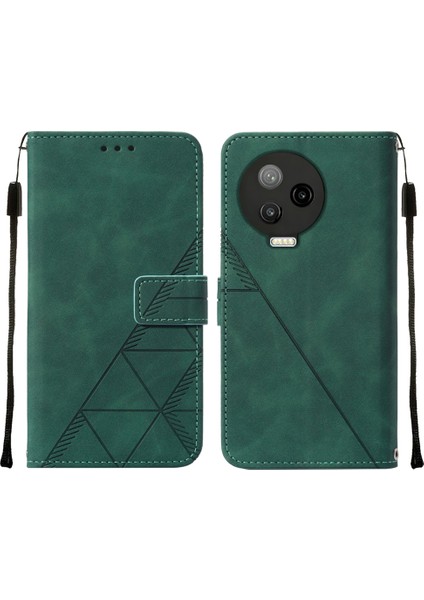 Note 12 Pro 4g Için Kabartmalı Pu Deri Stand Cüzdan Telefon Kılıfı - Yeşil (Yurt Dışından)