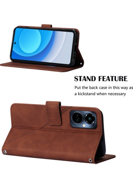 Camon 19 Pro 5g Için Kabartmalı Pu Deri Stand Cüzdan Telefon Kılıfı - Kahverengi (Yurt Dışından) fiyatları