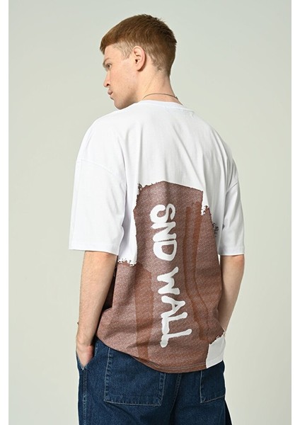 Erkek Baskılı Oversize Kısa Kollu T-Shirt