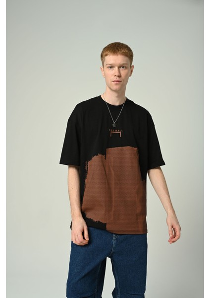 Erkek Baskılı Oversize Kısa Kollu T-Shirt