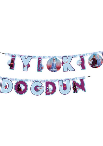 Frozen 2 Flama Iyiki Doğdun Yazı 1 Set