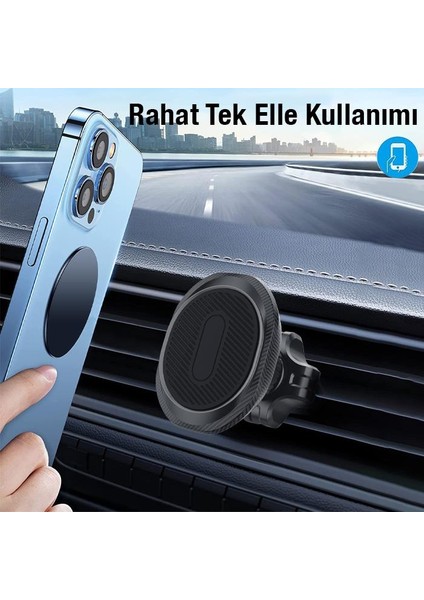 Polham Araç Içi Mıknatıslı Telefon Tutucu, Süper 4x Mıknatıslı Titremez Universal,titremez Sarsılmaz
