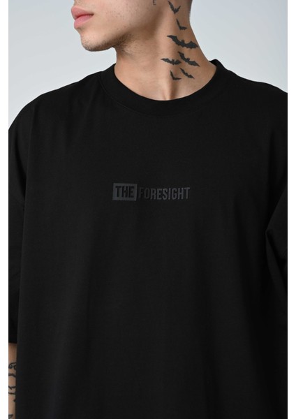 Erkek Yazı Kabartma Baskılı Kısa Kollu Oversize Basic T-Shirt fiyatları