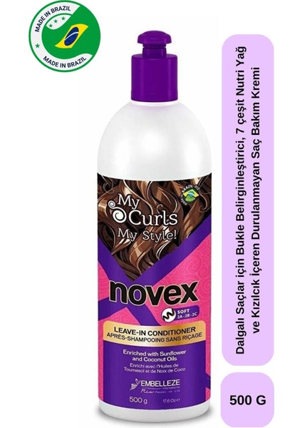 My Curls - Dalgalı Saçlar Için Bukle Belirginleştirici, 7 Çeşit Nutri Yağ Ve Kızılcık Içeren Durulanmayan Saç Bakım Kremi 500g