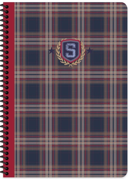 A4 Kareli Defter School - Bordo