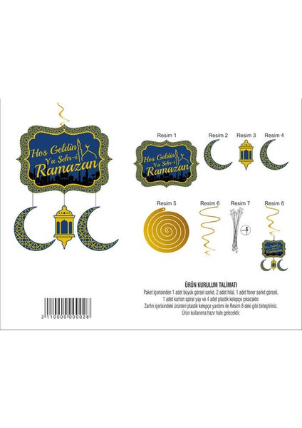 Süs Sarkıt Hoşgeldin Ya Şeh-I Ramazan Varaklı 1 Set modelleri