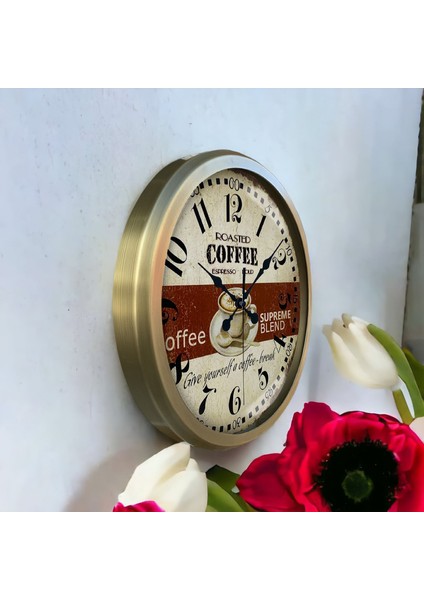 Eskitme Metal Çerçeveli Salon Ofis Otel Duvar Saati 52 cm A28 fiyatları