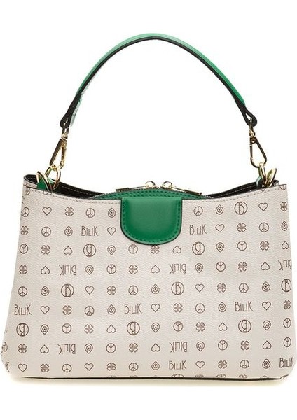 Monogram Bej/yeşil Kadın Omuz Çantası Dlr 109-MN