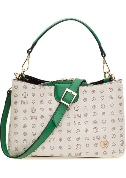 Monogram Bej/yeşil Kadın Omuz Çantası Dlr 109-MN