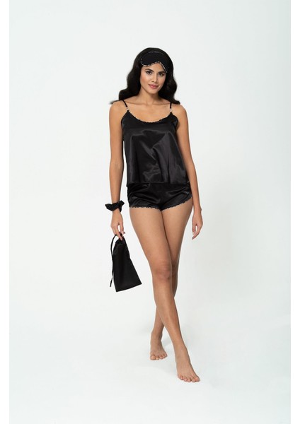 5'li Leopar Biyeli Taş Detaylı Atlet Şort Takım S27646 fırsatları