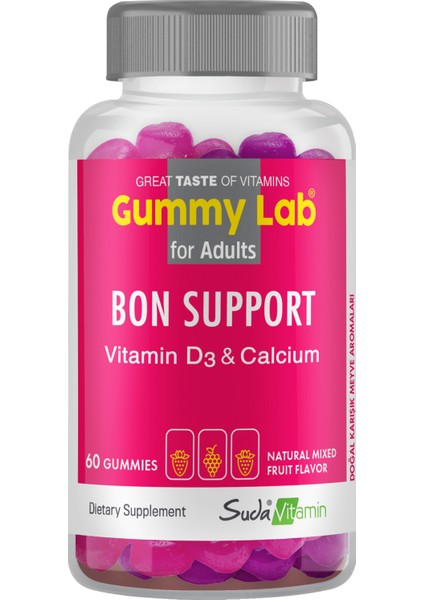 Gummylab Bon Support Adults Karışık Aromalı 60 Gummies