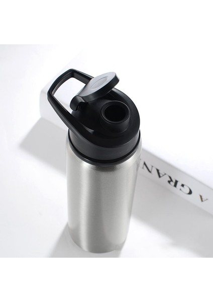 Komple Çelik Siyah Kapak 700 ml Spor Matara Suluk cin427