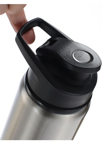 Komple Çelik Siyah Kapak 700 ml Spor Matara Suluk cin427