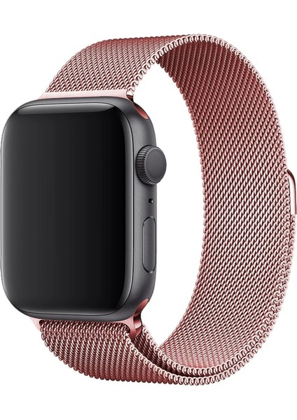 Apple Watch 3 4 5 6 7 8 Se 38 40 41 mm Uyumlu Kordon Kayış Bileklik Metal Hasır Örgü Kordon