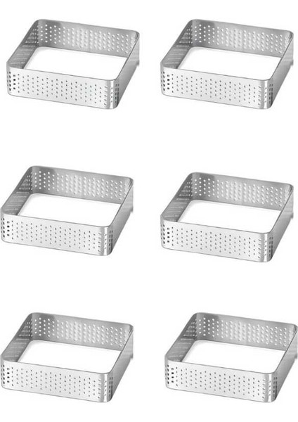 Delikli Tart Kalıbı Kare 7x7x2 cm 6lı fiyatları