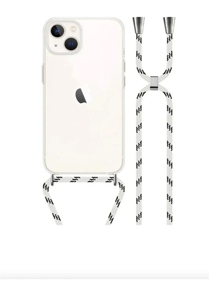 Apple iPhone 11 ile Uyumlu Ipli Boyun Askılı Silikon Kılıf Şeffaf Renk Kartlıklı Dulcet Epiphany Kılıf