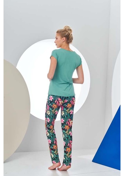 24160 Kadın Desenli Pijama Takım