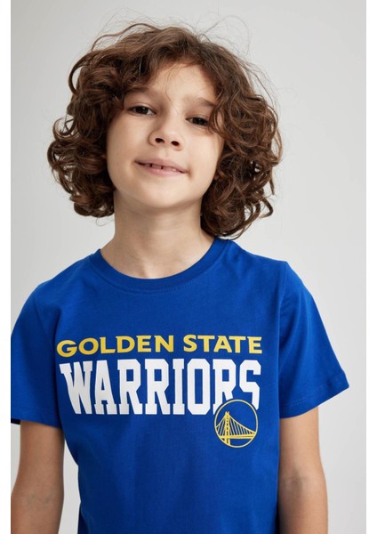 Erkek Çocuk NBA Golden State Warriors Bisiklet Yaka Kısa Kollu Tişört Z8481A623SM