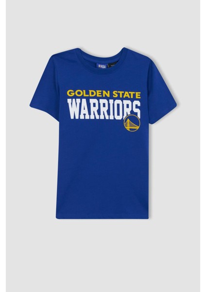 Erkek Çocuk NBA Golden State Warriors Bisiklet Yaka Kısa Kollu Tişört Z8481A623SM