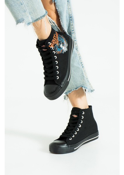 Kadın Siyah Keten Spor Ayakkabı modelleri