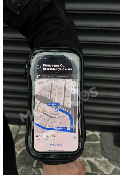 Motosiklet Kol Telefon Tutucu Motorsiklet Kol Çantası Su Geçirmez-Gidon Bağlantılı-Dokunmatikli Mt-45