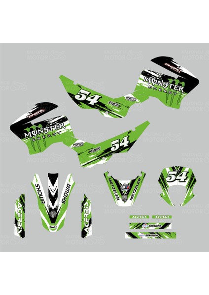 Mondial X-Treme Maxx 200 I Monster Energy Design Sticker Set fiyatları