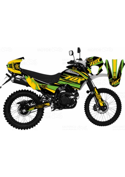 Mondial X-Treme Max 200 I Fox Design Sticker Set Sarı-Yeşil