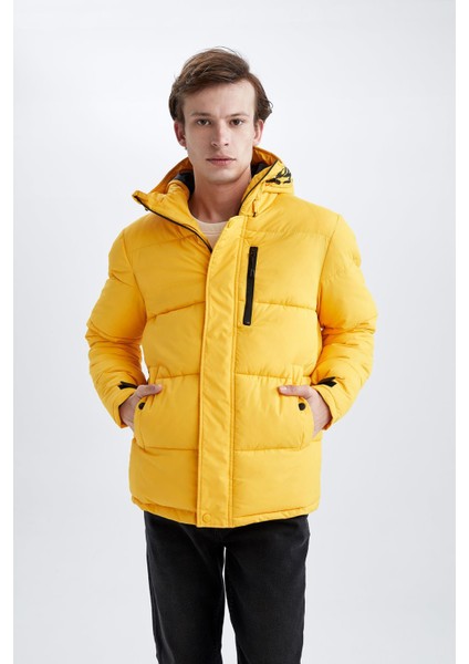Regular Fit Dik Yaka Su itici Isı Yalıtımlı Warmtech Şişme Mont X2494AZ22WN