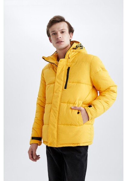 Regular Fit Dik Yaka Su itici Isı Yalıtımlı Warmtech Şişme Mont X2494AZ22WN