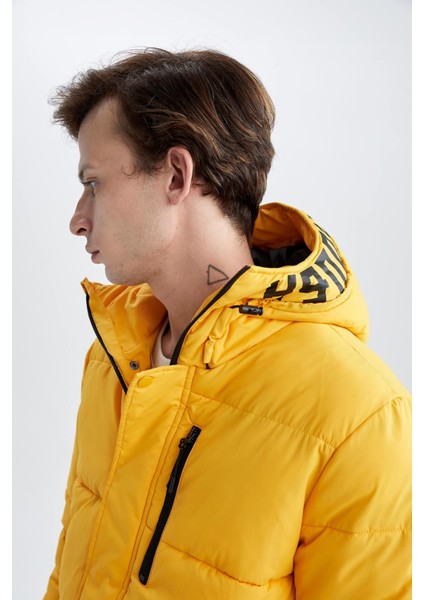 Regular Fit Dik Yaka Su itici Isı Yalıtımlı Warmtech Şişme Mont X2494AZ22WN