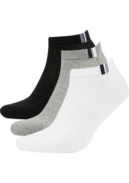 Erkek 3'lü Pamuklu Patik Çorap W7913AZNS