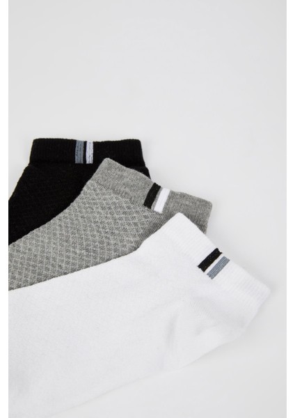 Erkek 3'lü Pamuklu Patik Çorap W7913AZNS indirimleri