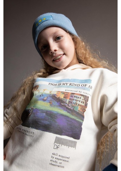 Kız Çocuk Kapüşonlu İçi Yumuşak Tüylü Sweatshirt Y9626A622WN modelleri